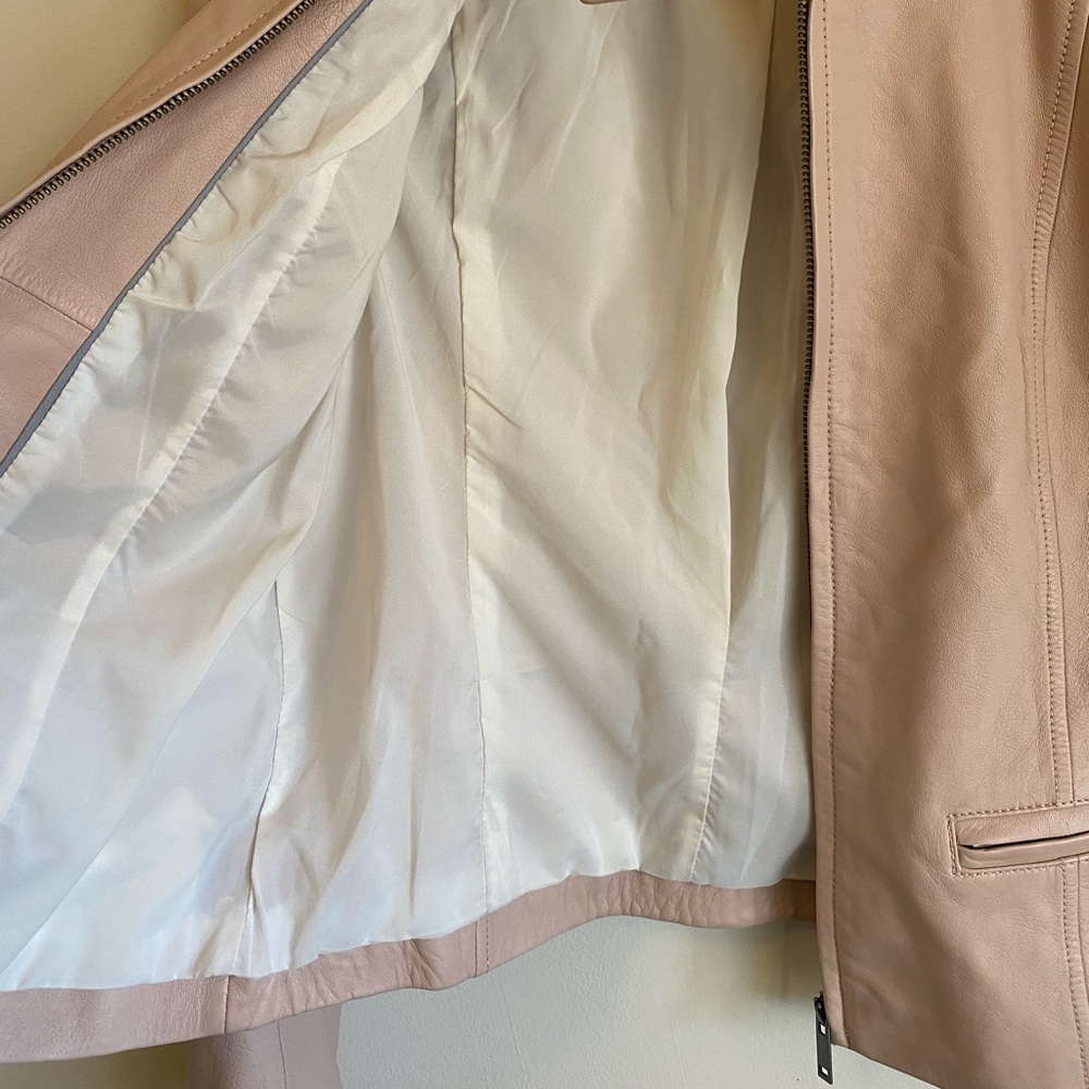 [Banana Republic] Lamb Leather Full Zip Moto Jacket - Picture 5 of 7